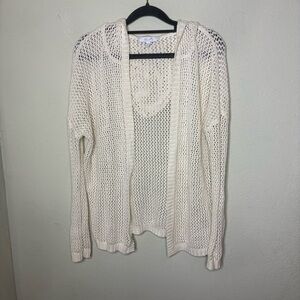 dELiA*s Open-Knit Cardigan in Cream Medium